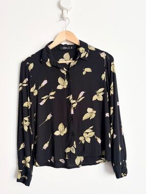 Obey Worldwide Rose Print Blouse Soft Grunge XS
